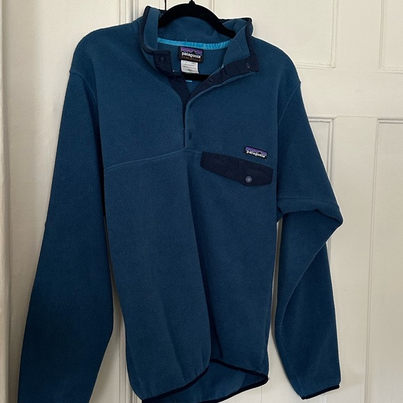 Patagonia synchilla teal and navy blue synchilla fleece - Picture 1 of 7